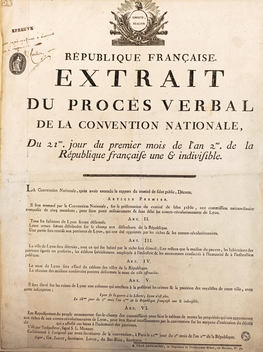 Histoire de Lyon - 26 octobre 1793